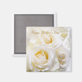 Roses blanches - Magnet de la fête des mères (Recto/Verso)