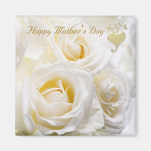 Roses blanches - Magnet de la fête des mères