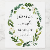 Roses blanches Mariage bouteille de vin Étiquettes (Étiquettes simples)