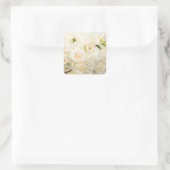 ROSES BLANCHES MARIAGE SQARE ENVELOPE SEAL STICKER (Sac)