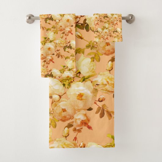 Roses blanches romantiques sur orange (En situation)