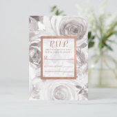 Roses Blanches Rose Rose Or Mariage moderne RSVP (Debout devant)
