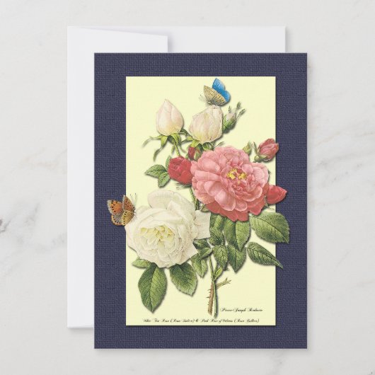 Roses blanches rouges et invitations personnalisée (Devant)