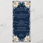 Roses blanches Snowflake Noël Menu Mariage (Devant)