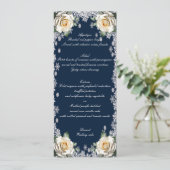 Roses blanches Snowflake Noël Menu Mariage (Debout devant)