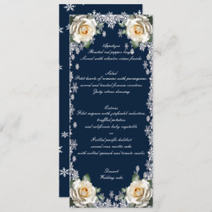 Roses blanches Snowflake Noël Menu Mariage