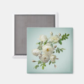 Roses blanches sur aimant vert onirique (Recto/Verso)