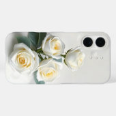 Roses blanches sur blanc pur - coque iphone Coque- (Verso (horizontal))