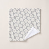 Roses blanches sur gris clair - motif sans soudure (Gant de toilette)