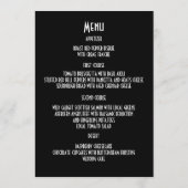 Roses blanches sur le menu mariage floral noir (Dos)