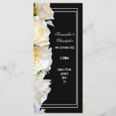 Roses blanches sur le programme de mariage de l'ég (Devant)