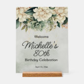 Roses Blanches Vert Sauge 80e Anniversaire (Recto)