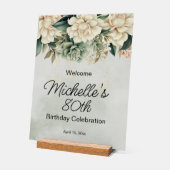 Roses Blanches Vert Sauge 80e Anniversaire (Angle)