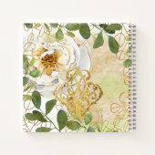 Roses blanches vintages avec Carnet spiral de feui (Dos)