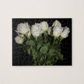 Roses blancs à longue tige dans Vase Jigsaw Puzzle (Horizontal)