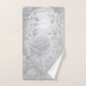 Roses blancs et gris 2 (Serviette à main)