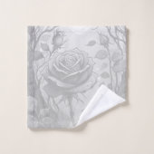Roses blancs et gris 2 (Gant de toilette)