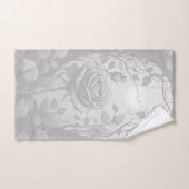 Roses blancs et gris 2 (Serviette à main)
