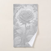 Roses blancs et gris 3 (Serviette à main)