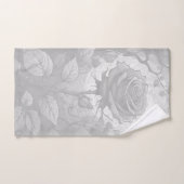 Roses blancs et gris 3 (Serviette à main)