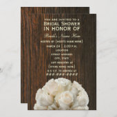 Roses blancs et invitation rustique de Fête de la (Devant / Derrière)