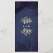 Roses Bleues de Minuit Menu Floral de Mariage Goth (Dos)