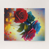 Roses Bleues Et Rouges, Puzzle (Horizontal)