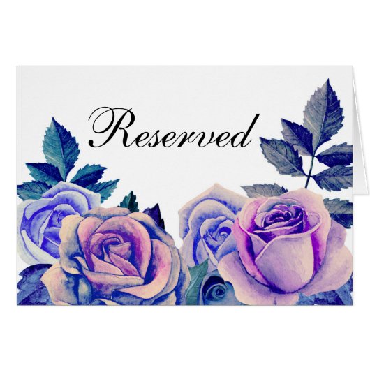 Roses bleues et violettes. Panneau de réservation (Devant Horizontal)