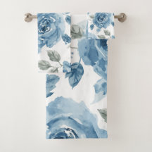Roses Bleues Fleurs Botaniques Aquarelle Floral