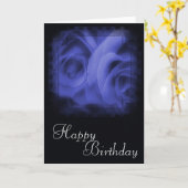 Roses Bleus Bonne carte d'anniversaire Design 1 (Fleur jaune)