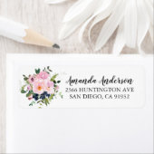 Roses bleus et pivoines Étiquettes de Fêtes des ma (En situation)