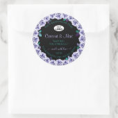 Roses bleus sur Black Product Packaging Étiquettes (Sac)