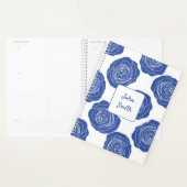 Roses bleus sur blanc_ motif floral Script (Devant avec enveloppe)