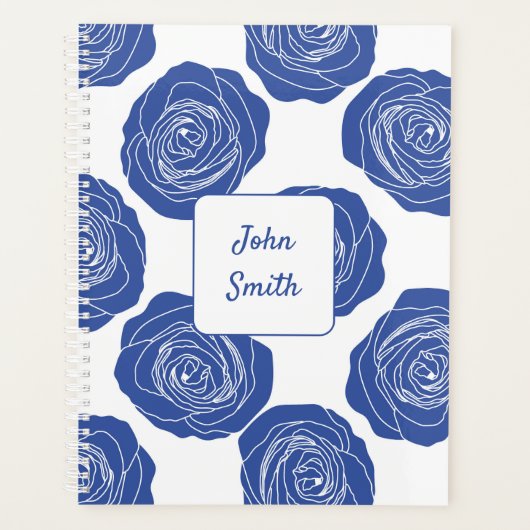 Roses bleus sur blanc_ motif floral Script (Devant)