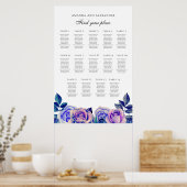 Roses bleus violets. Tableau des sièges mariages 1 (Cuisine)