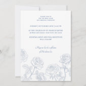 Roses Blue Crest Catholic Wedding Kaart (Achterkant)