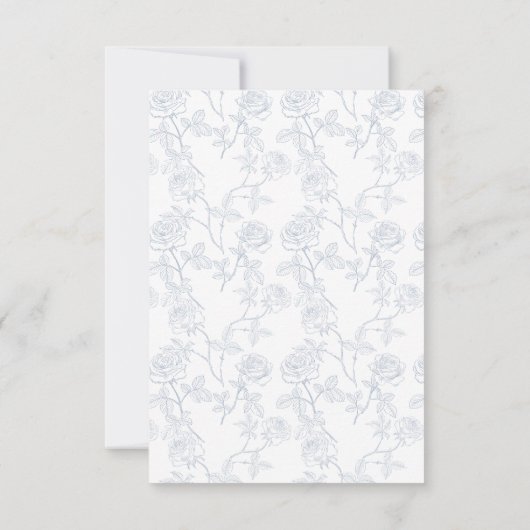 Roses Blue Crest Wedding Save The Date (Dos)