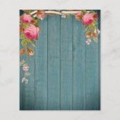 Roses Blue Green Barn Wood Birthday (Achterkant)