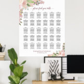 Roses Boho rose 30 Tableau Mariage de table (Bureau à domicile)