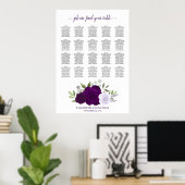 Roses Boho violet 20 Mariages de table Tableau de  (Bureau à domicile)