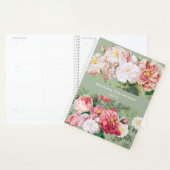 Roses botaniques vintages Pastel Vert & Rose (Devant avec enveloppe)