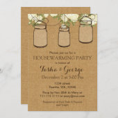 Roses Burlap en ivoire Mason Jars Invitation au fo (Devant / Derrière)