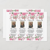Roses Butterflies Funeral Bladwijzer Kaart (Voorkant / Achterkant)