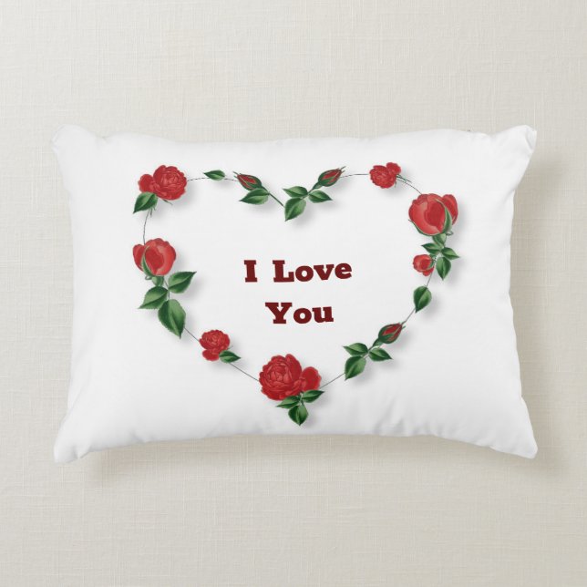 Roses cardiaques Valentine Accent Coussin (Devant)