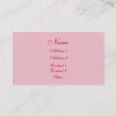 Roses Chics Et Carte de visite De Grandes Têtes (Dos)