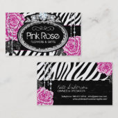 Roses chics minables sur des cartes de visite de (Devant / Derrière)