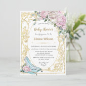  Roses Cinderella Princess Baby shower Kaart (Staand voorkant)