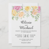 Roses colorés modernes Élégante invitation de mari (Devant)