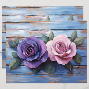 Roses colorés sur papier de papier à gratte en boi