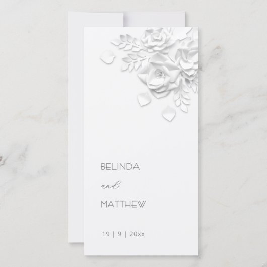 Roses coupées en papier blanc Simple | Programme d (Devant)